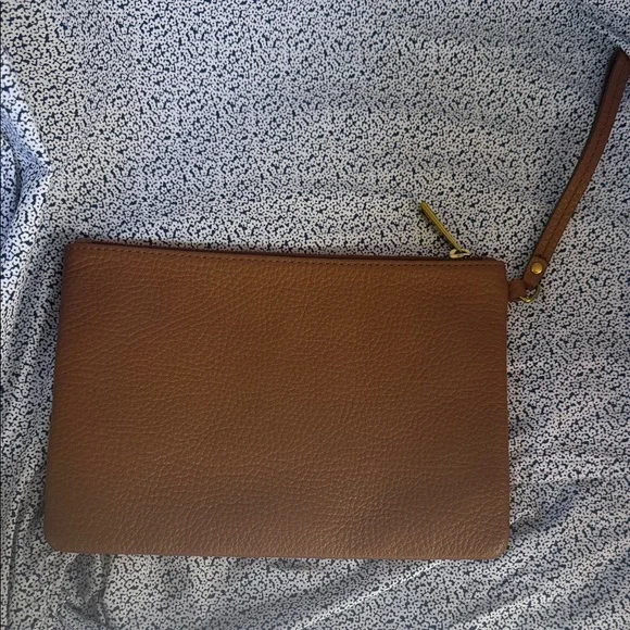 NWOT Fossil Brown Leather Wristlet Clutch - Picture 7 of 7